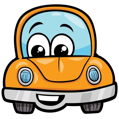 Car Theme Orange Car Transparent Sticker